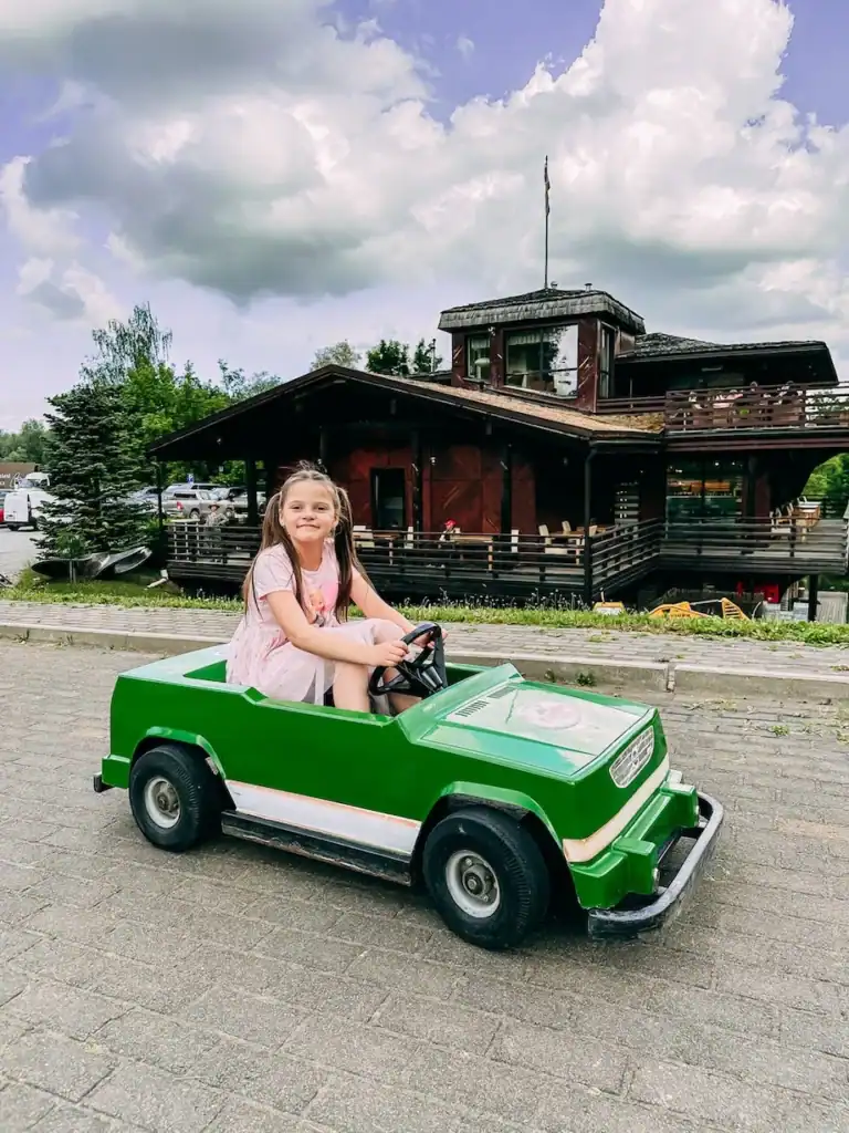 Electric car for kids at the tree house.