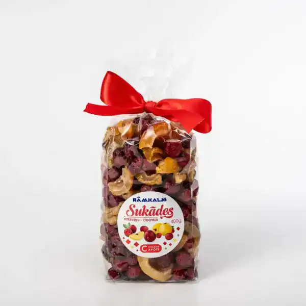 Candied cranberries and candied quince mix