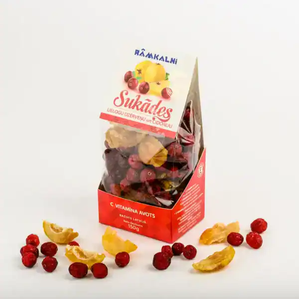 Candied cranberries and candied quince mix