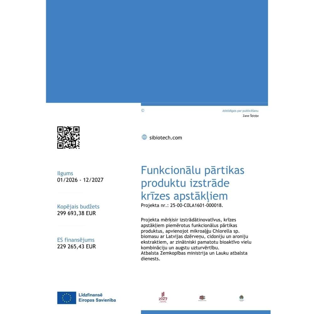 Functional food development project for crisis, innovation and safety.