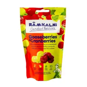 Candied gooseberries and candied cranberries mix