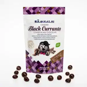 Blackcurrants in milk chocolate